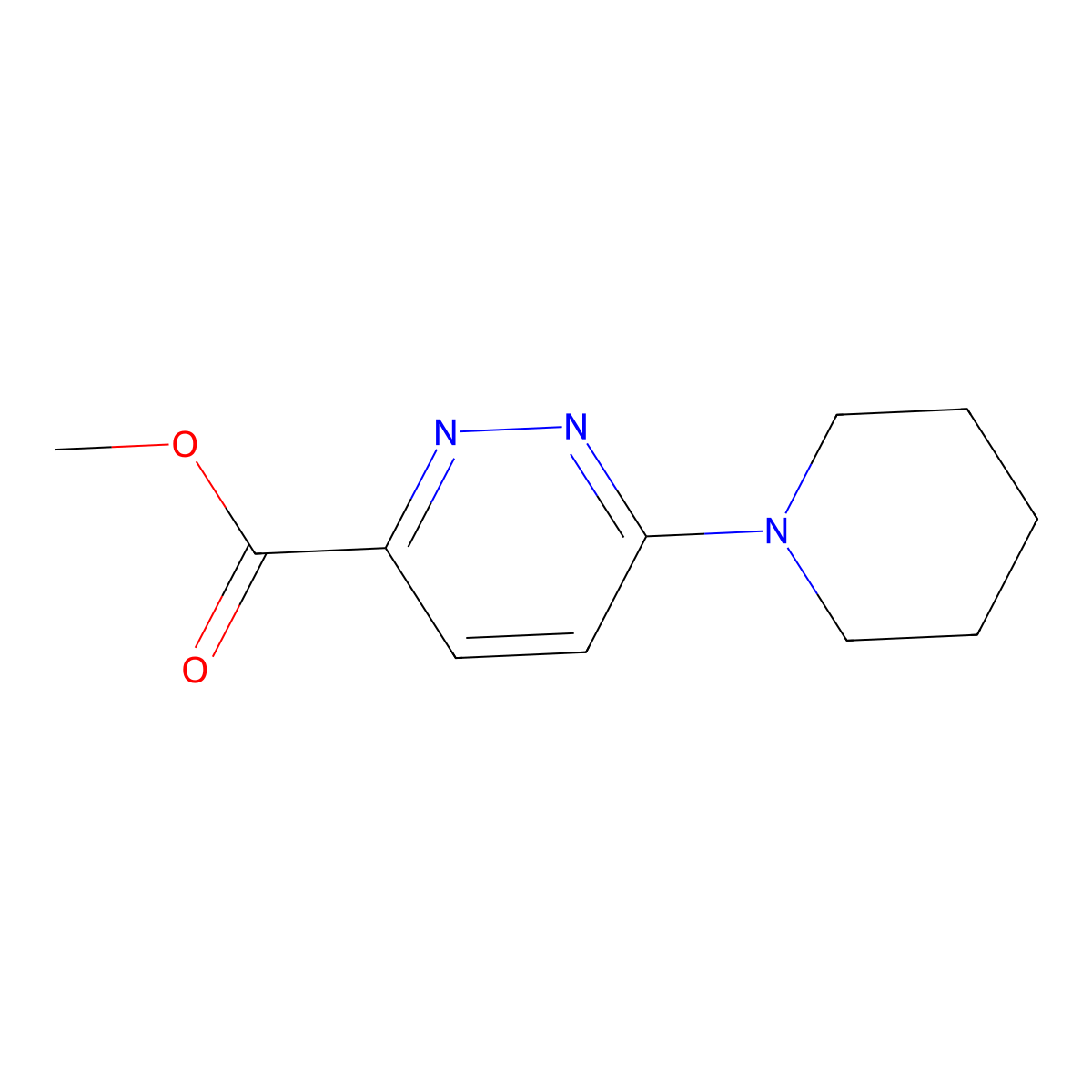 Methyl 6-(piperidin-1-yl)pyridazine-3-carboxylate molecular structure, CAS 1877407-73-2