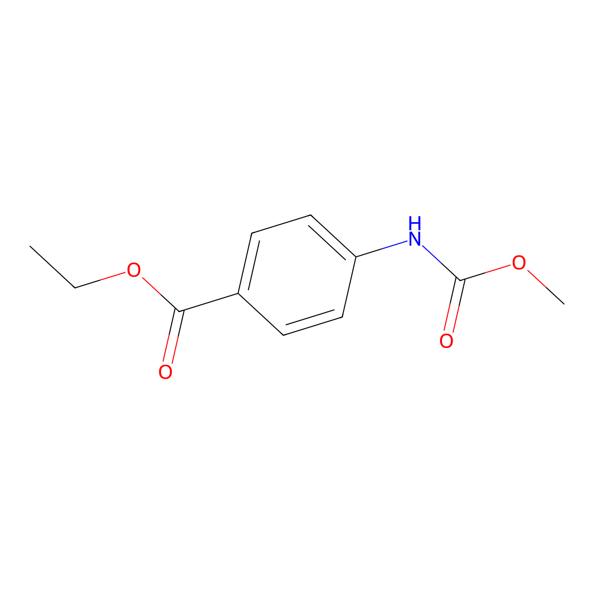 Ethyl 4-[(methoxycarbonyl)amino]benzoate molecular structure, CAS 187741-67-9