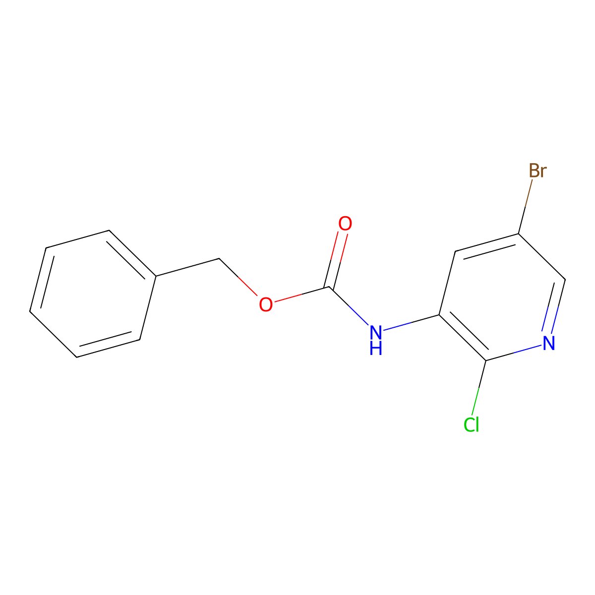 benzyl N-(5-bromo-2-chloropyridin-3-yl)carbamate molecular structure, CAS 1877423-43-2