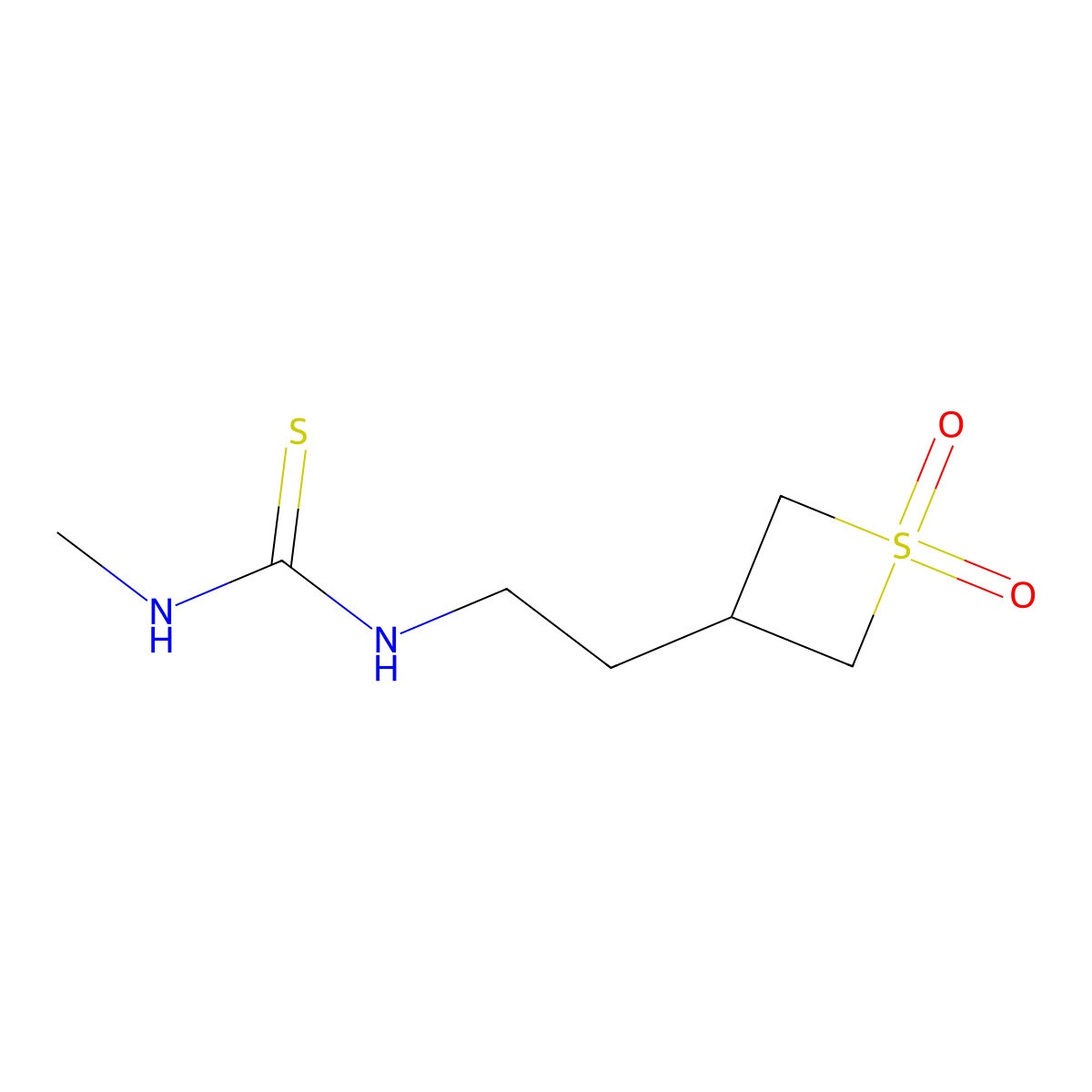 1-(2-(1,1-Dioxidothietan-3-yl)ethyl)-3-methylthiourea molecular structure, CAS 1877442-94-8