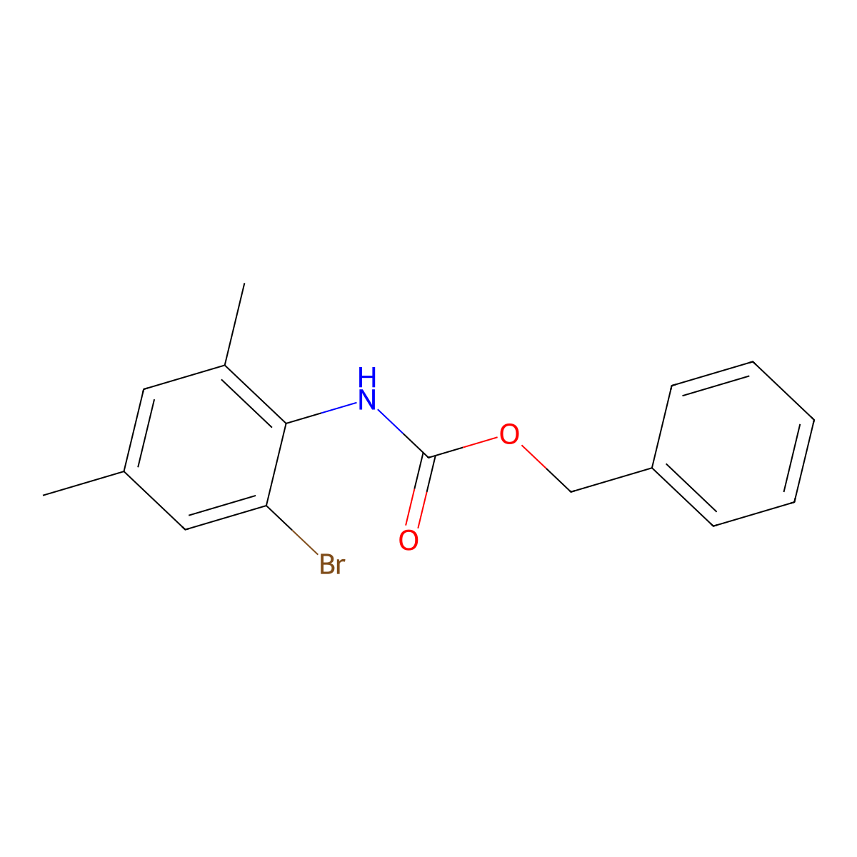 benzyl N-(2-bromo-4,6-dimethylphenyl)carbamate molecular structure, CAS 1877456-79-5