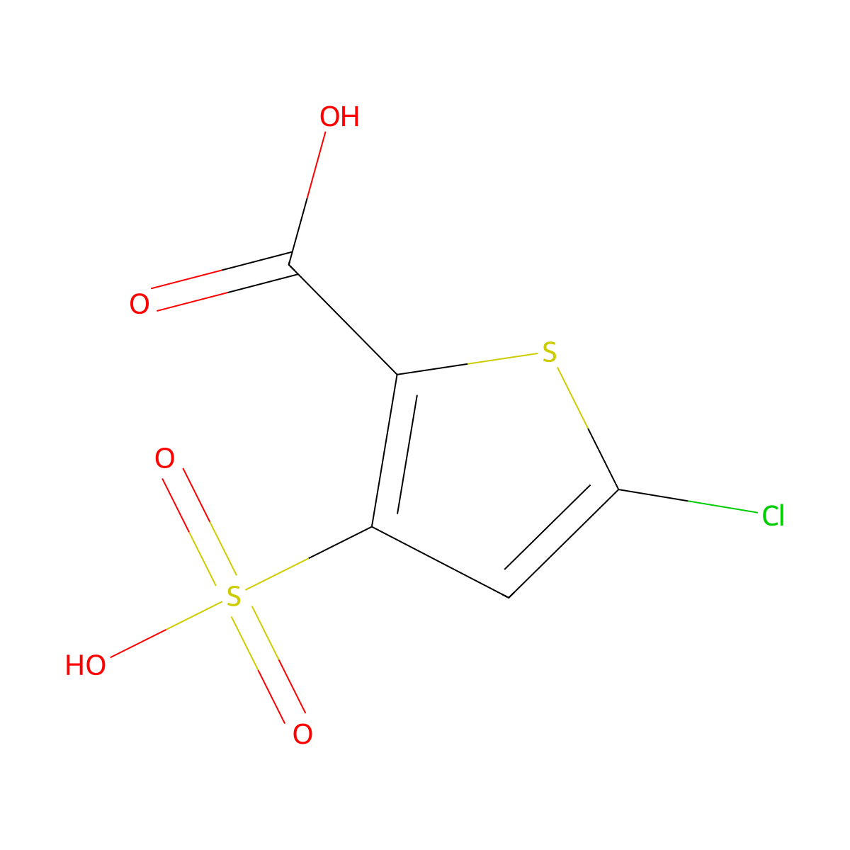 5-Chloro-3-sulfothiophene-2-carboxylic acid molecular structure, CAS 187746-94-7
