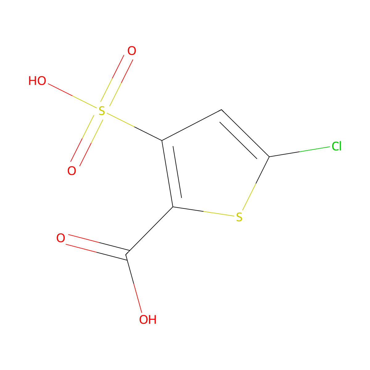 5-Chloro-3-sulfothiophene-2-carboxylic acid molecular structure, CAS 187746-94-7