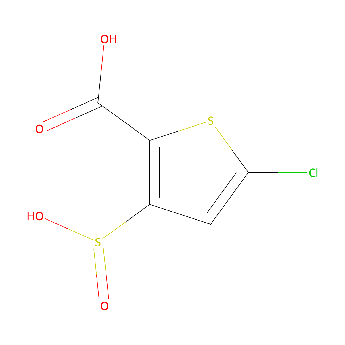 5-Chloro-3-sulfinothiophene-2-carboxylic acid molecular structure, CAS 187746-97-0