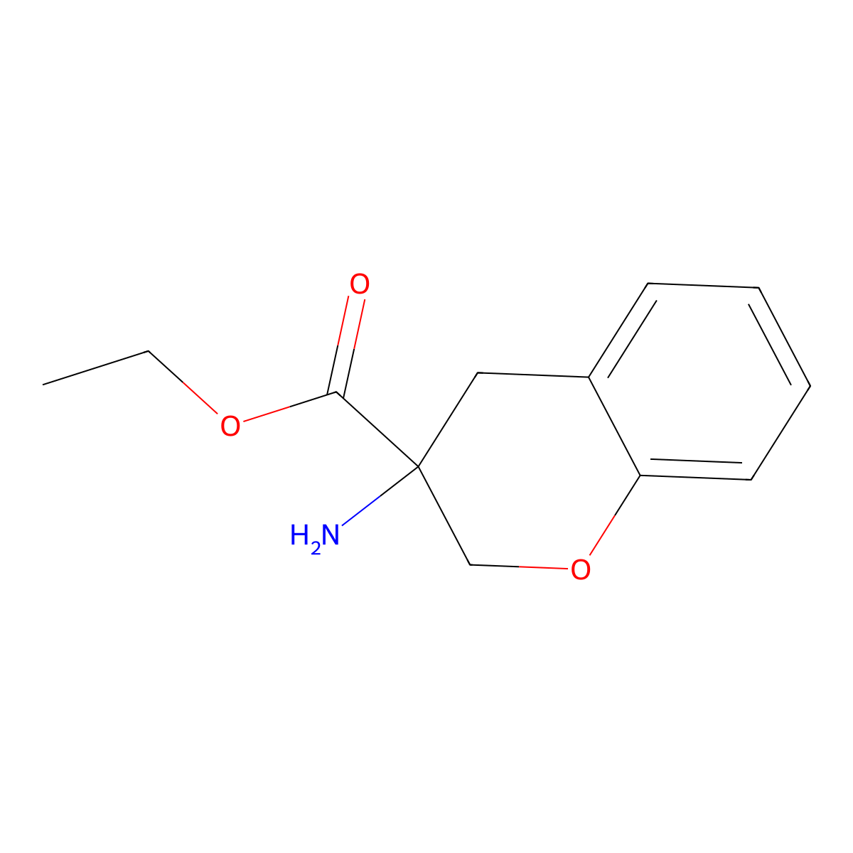 ethyl 3-amino-3,4-dihydro-2H-1-benzopyran-3-carboxylate molecular structure, CAS 1877496-42-8