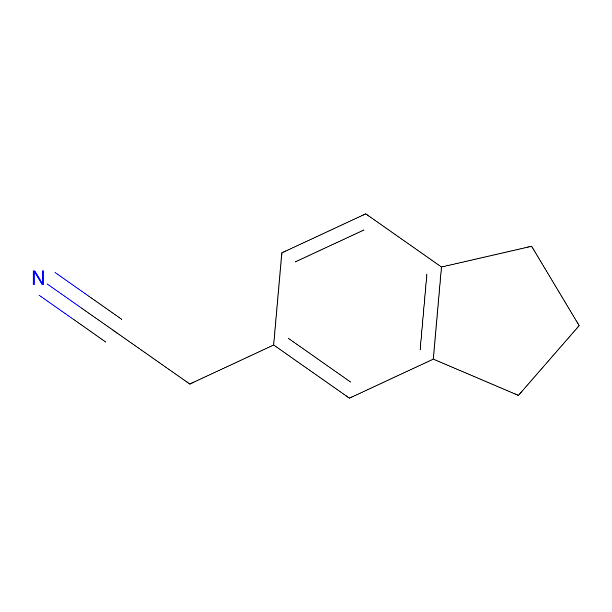 2-(2,3-dihydro-1H-inden-5-yl)acetonitrile molecular structure, CAS 18775-43-4