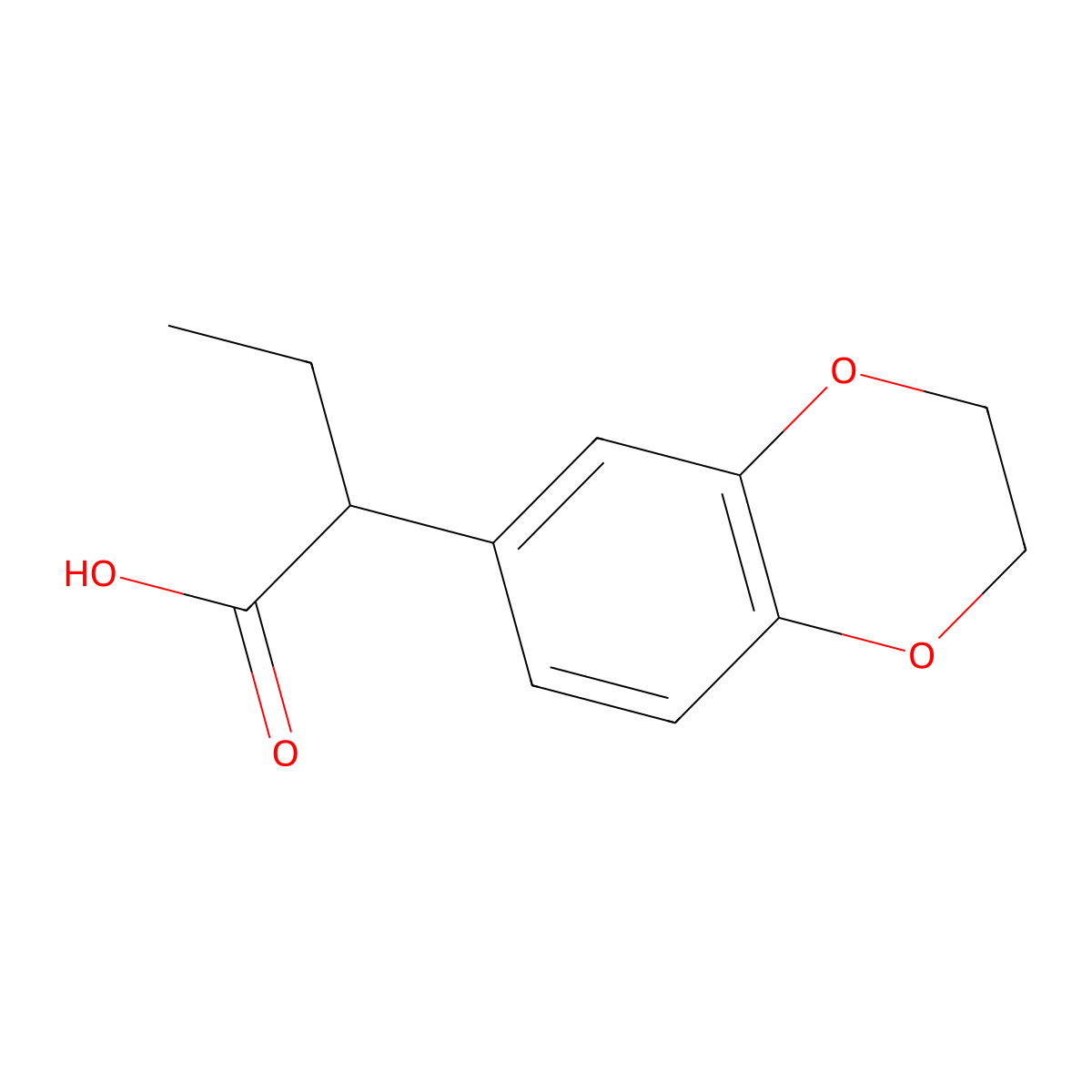 2-(2,3-Dihydrobenzo[b][1,4]dioxin-6-yl)butanoic acid molecular structure, CAS 18775-55-8