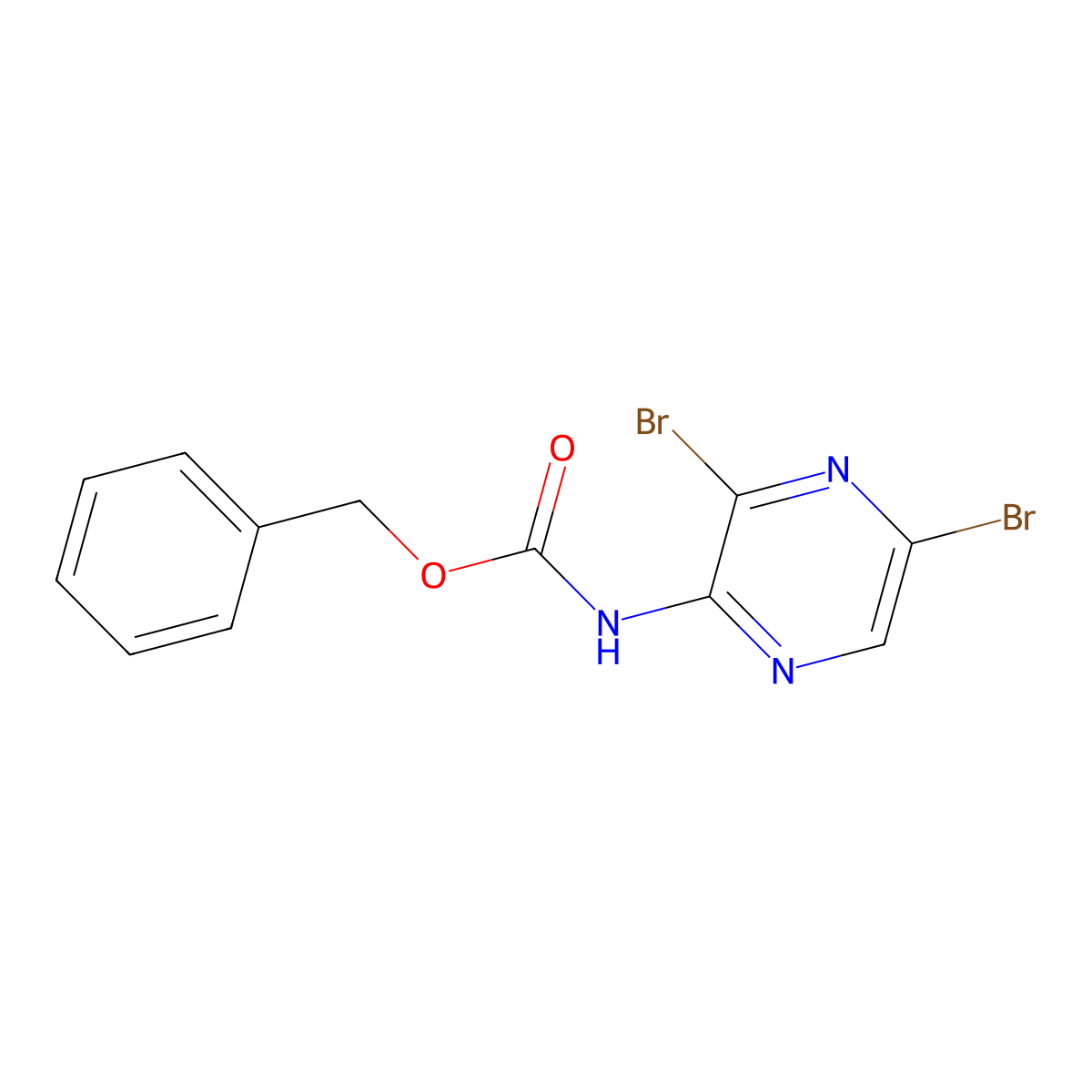 benzyl N-(3,5-dibromopyrazin-2-yl)carbamate molecular structure, CAS 1877513-95-5