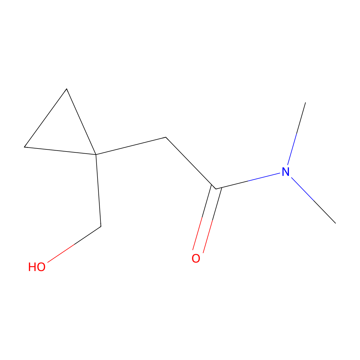 2-(1-(hydroxymethyl)cyclopropyl)-N,N-dimethylacetamide molecular structure, CAS 1877524-95-2