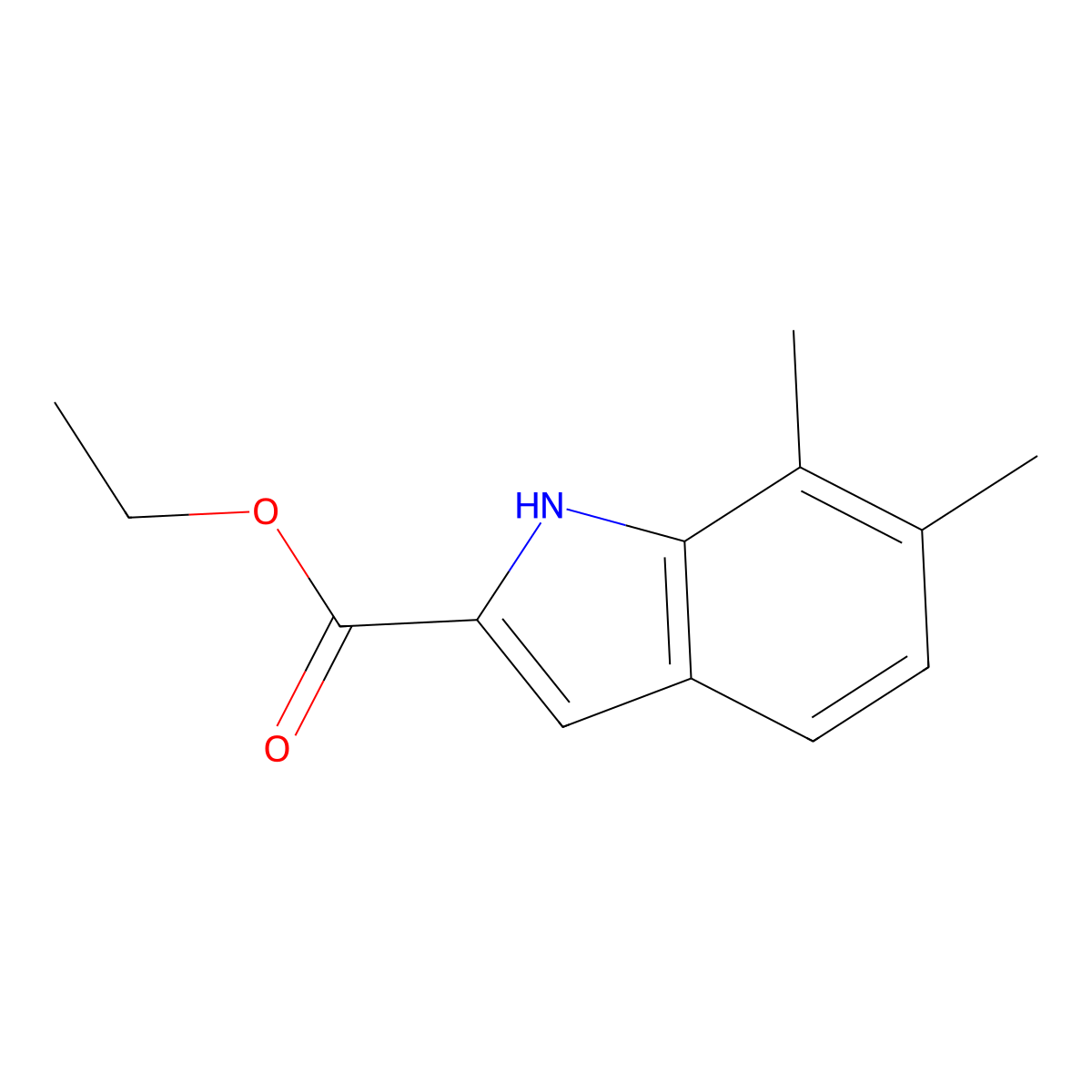 ethyl 6,7-dimethyl-1H-indole-2-carboxylate molecular structure, CAS 187753-59-9