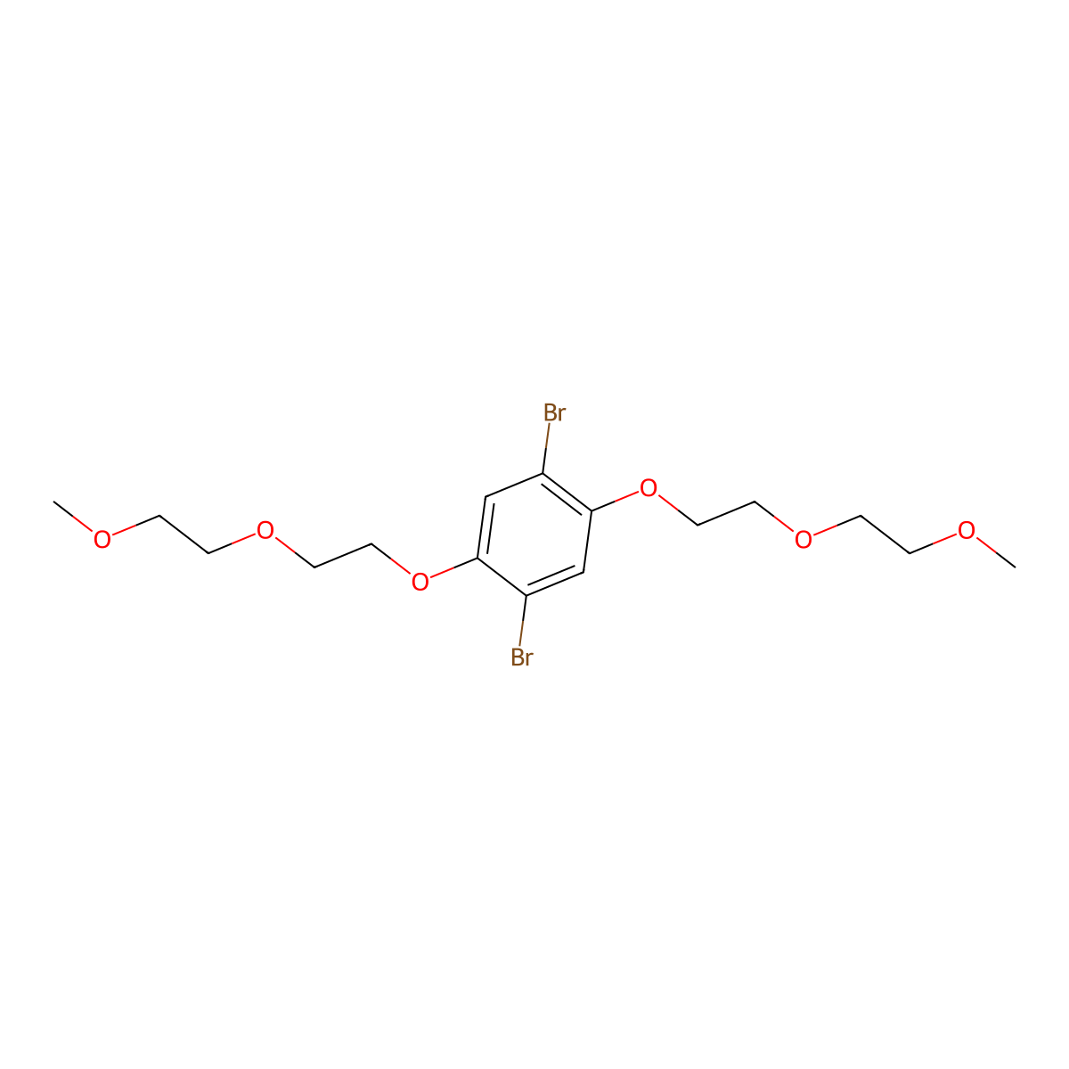 1,4-Dibromo-2,5-bis(2-(2-methoxyethoxy)ethoxy)benzene molecular structure, CAS 187754-75-2