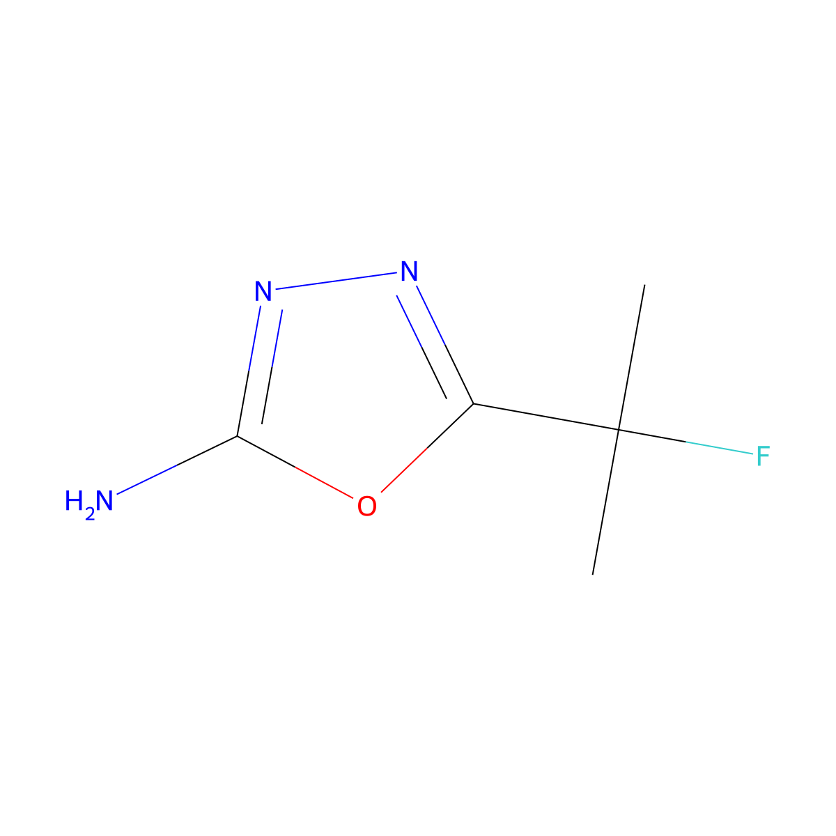 5-(2-Fluoropropan-2-yl)-1,3,4-oxadiazol-2-amine molecular structure, CAS 1877576-79-8