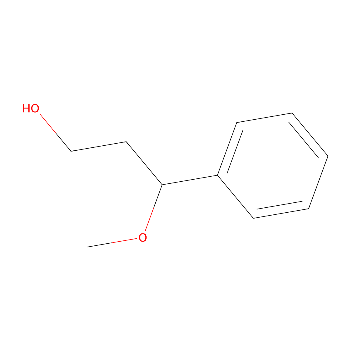 3-Methoxy-3-phenylpropan-1-ol molecular structure, CAS 18776-13-1