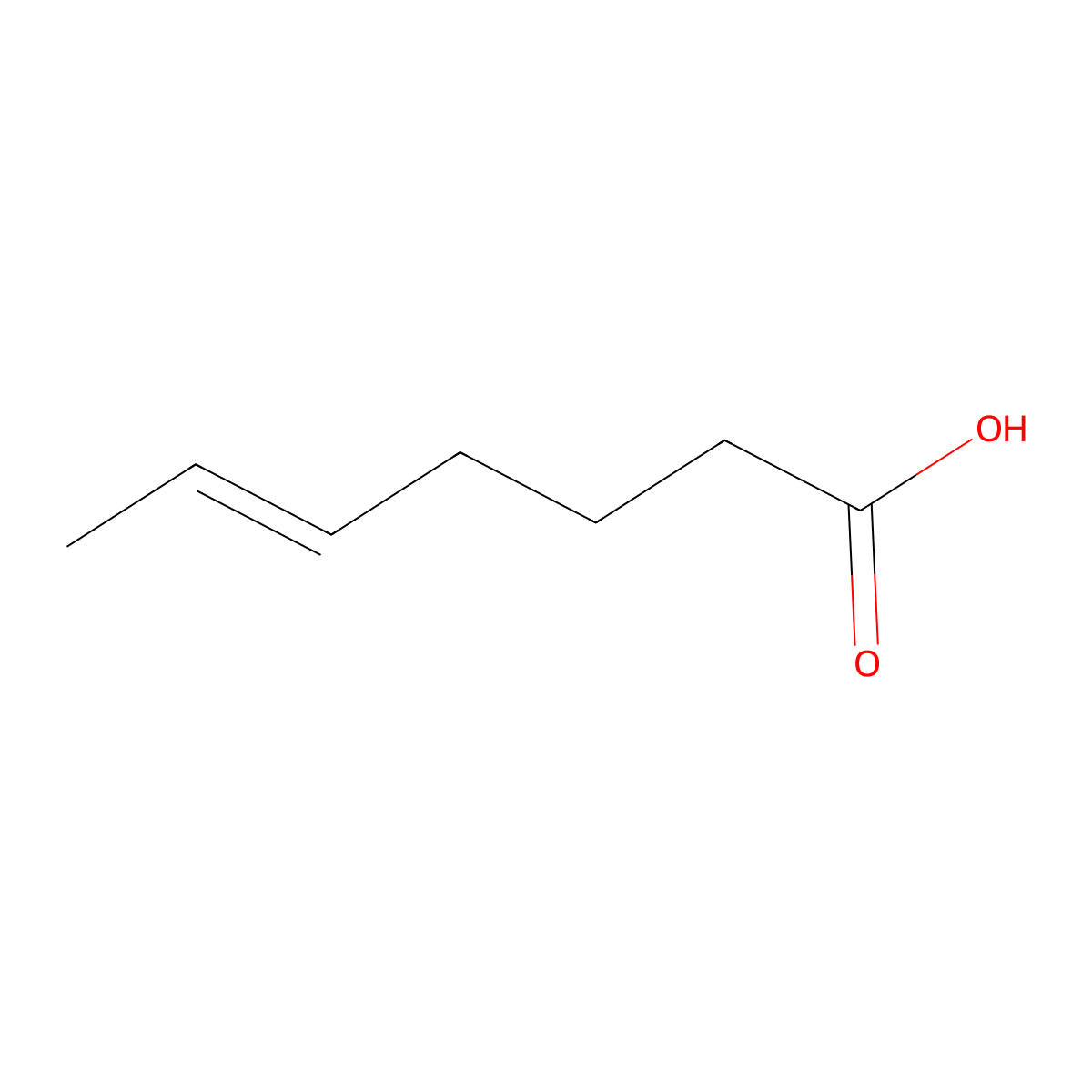 Delta-heptenoic acid molecular structure, CAS 18776-90-4