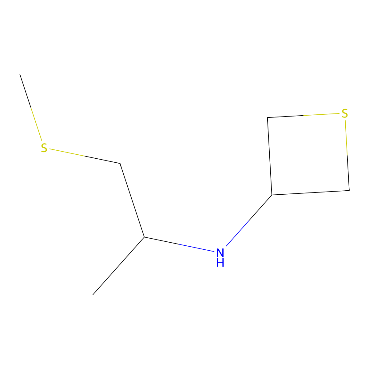N-(1-(Methylthio)propan-2-yl)thietan-3-amine molecular structure, CAS 1877615-48-9