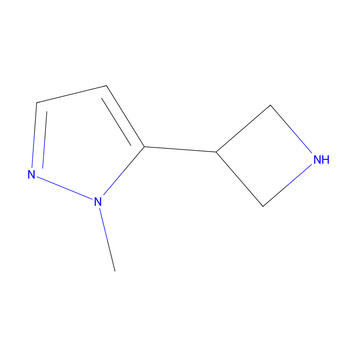 5-(azetidin-3-yl)-1-methyl-1H-pyrazole molecular structure, CAS 1877637-97-2