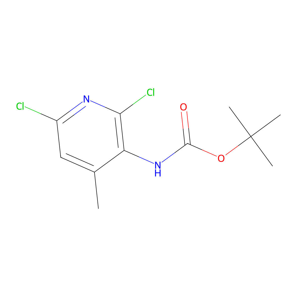 tert-butyl N-(2,6-dichloro-4-methylpyridin-3-yl)carbamate molecular structure, CAS 1877681-62-3