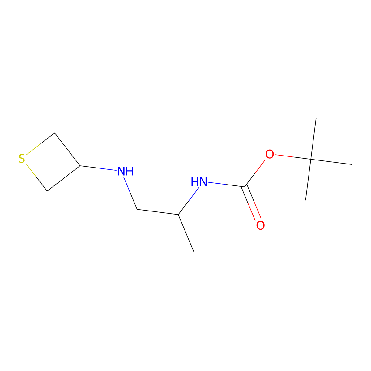 tert-Butyl (1-(thietan-3-ylamino)propan-2-yl)carbamate molecular structure, CAS 1877685-65-8