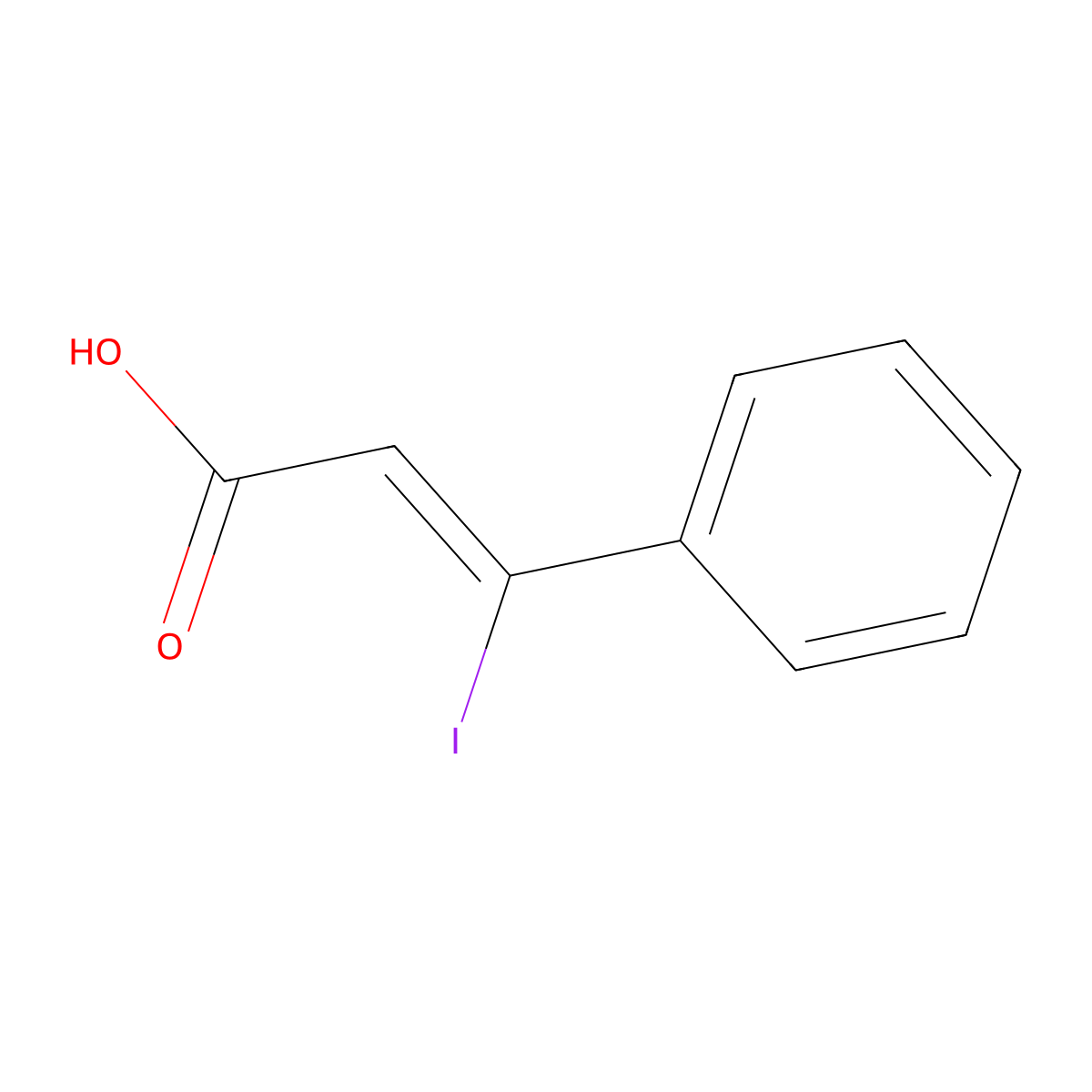 3-Iodo-3-phenylprop-2-enoic acid molecular structure, CAS 18777-04-3