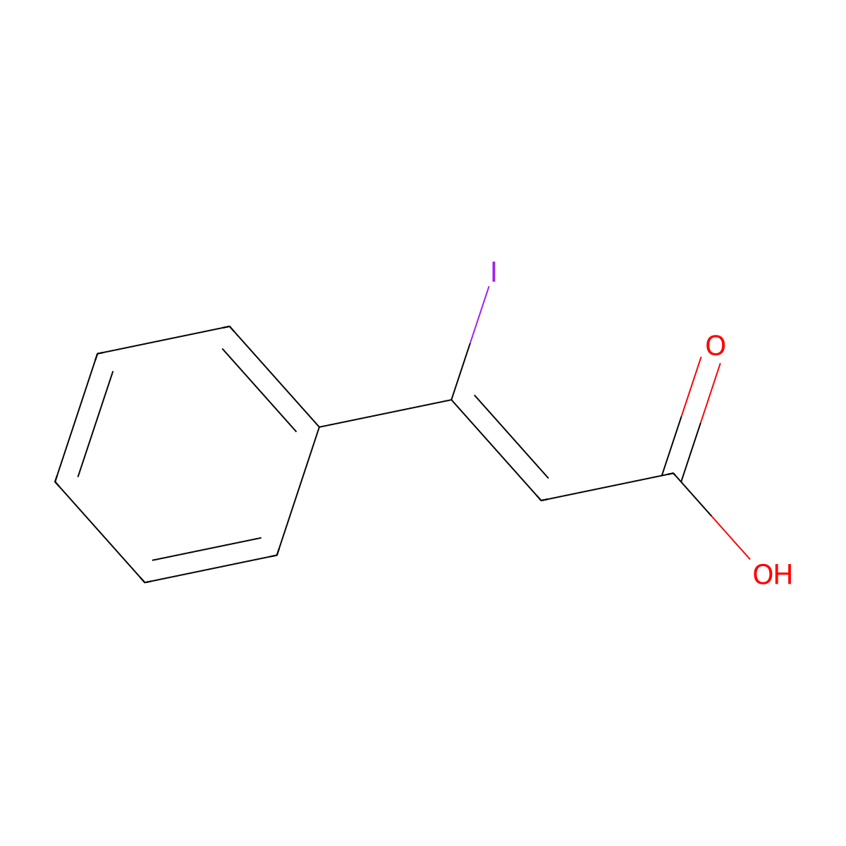 (Z)-3-Iodo-3-phenylacrylic acid molecular structure, CAS 18777-07-6