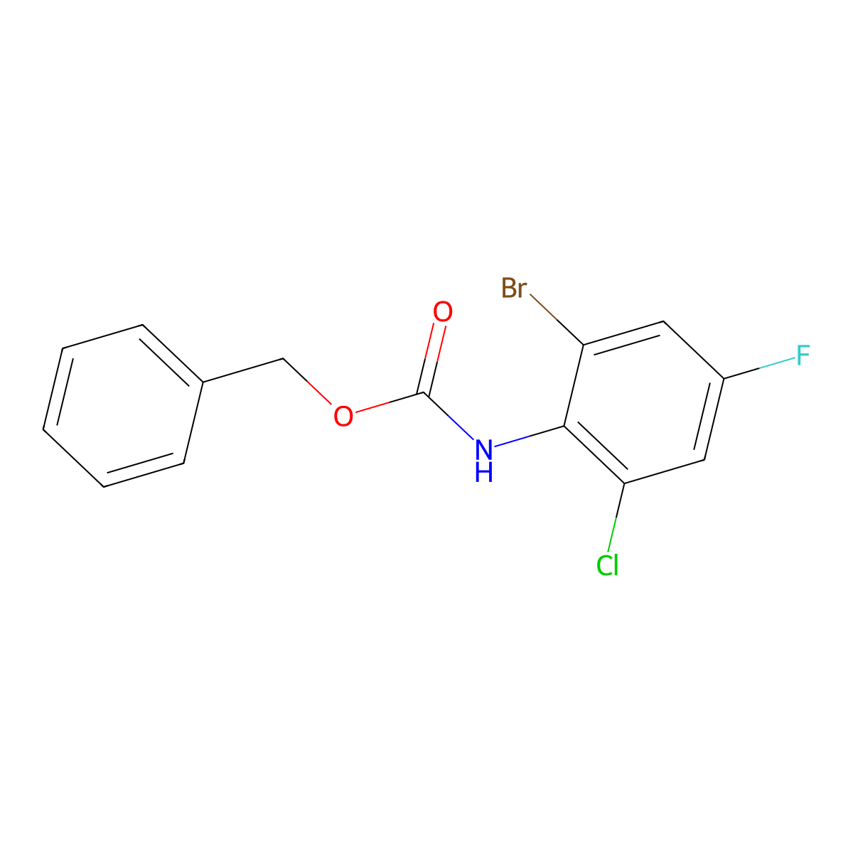 benzyl N-(2-bromo-6-chloro-4-fluorophenyl)carbamate molecular structure, CAS 1877712-26-9