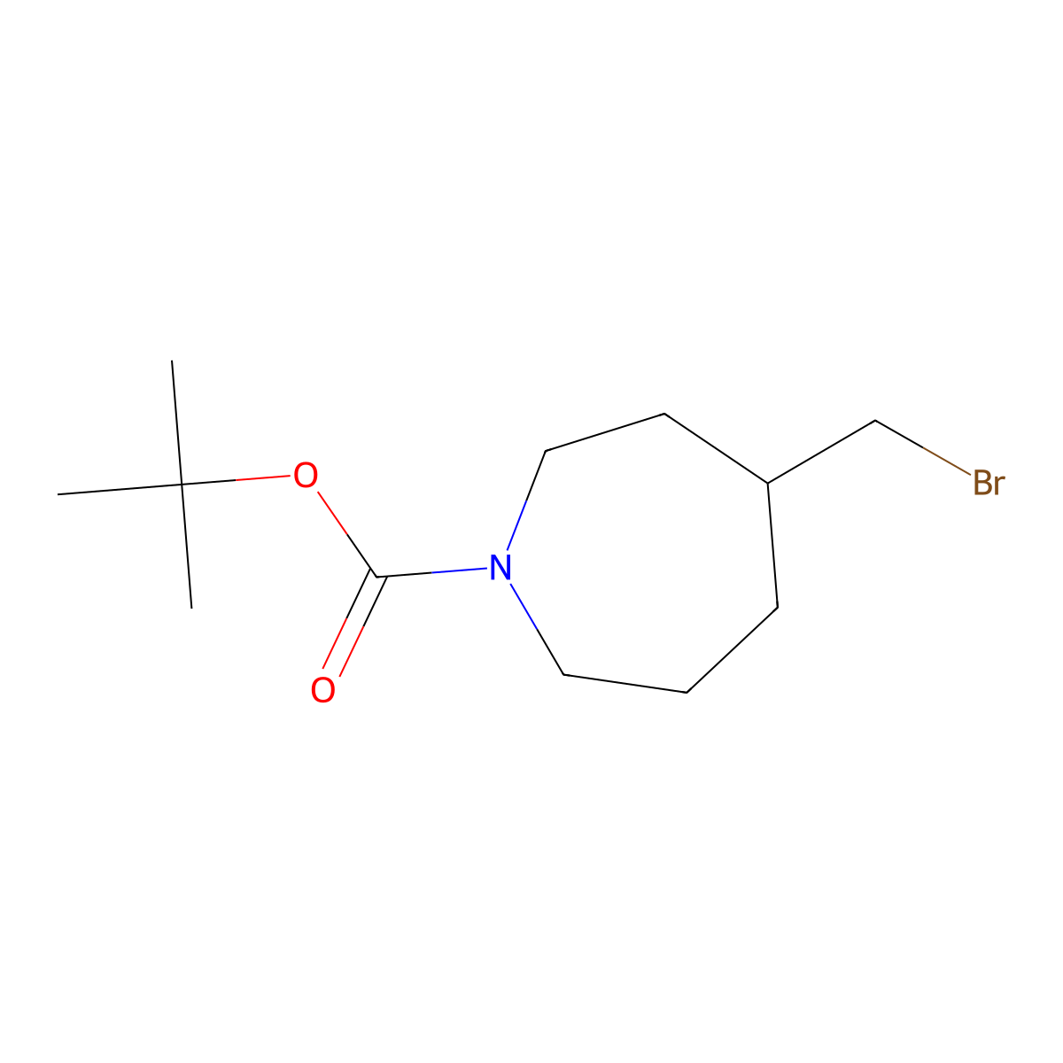 Tert-butyl 4-(bromomethyl)azepane-1-carboxylate molecular structure, CAS 1877724-38-3