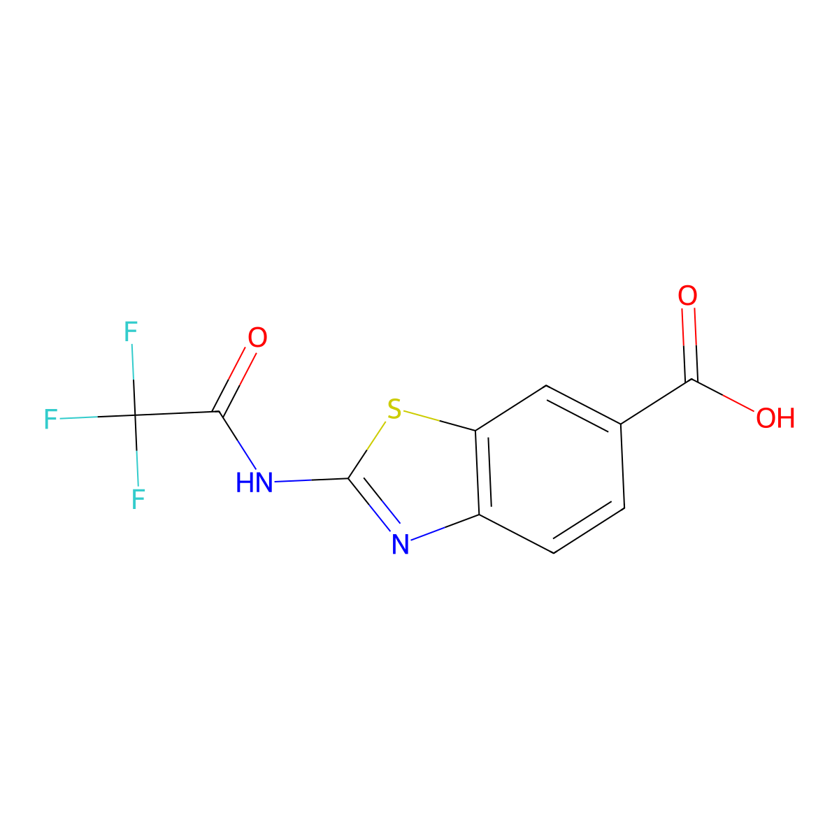 2-(Trifluoroacetamido)-1,3-benzothiazole-6-carboxylic acid molecular structure, CAS 1877770-53-0