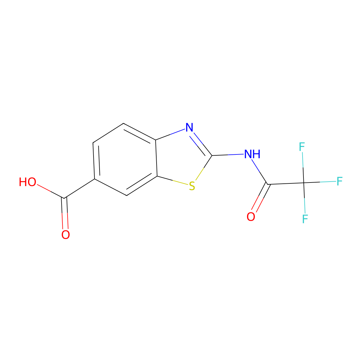 2-(Trifluoroacetamido)-1,3-benzothiazole-6-carboxylic acid molecular structure, CAS 1877770-53-0
