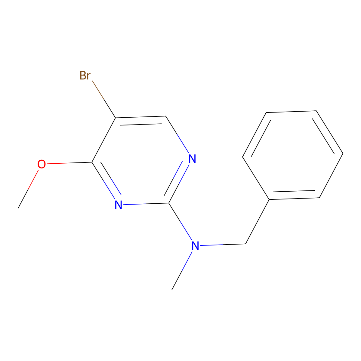 N-benzyl-5-bromo-4-methoxy-N-methylpyrimidin-2-amine molecular structure, CAS 1877786-94-1