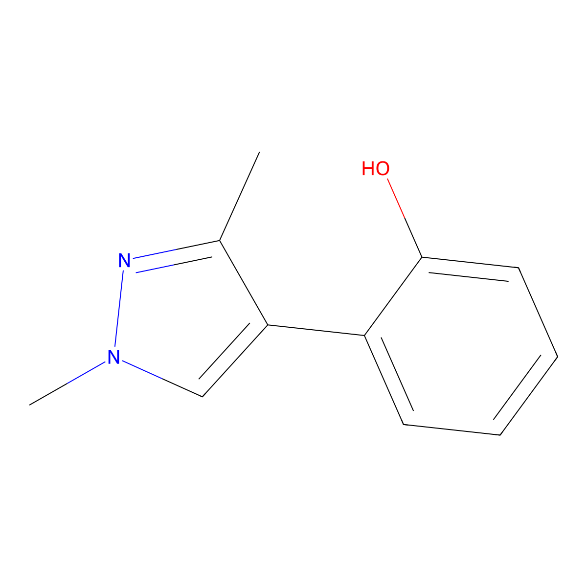 2-(1,3-Dimethyl-1H-pyrazol-4-yl)phenol molecular structure, CAS 1877840-58-8