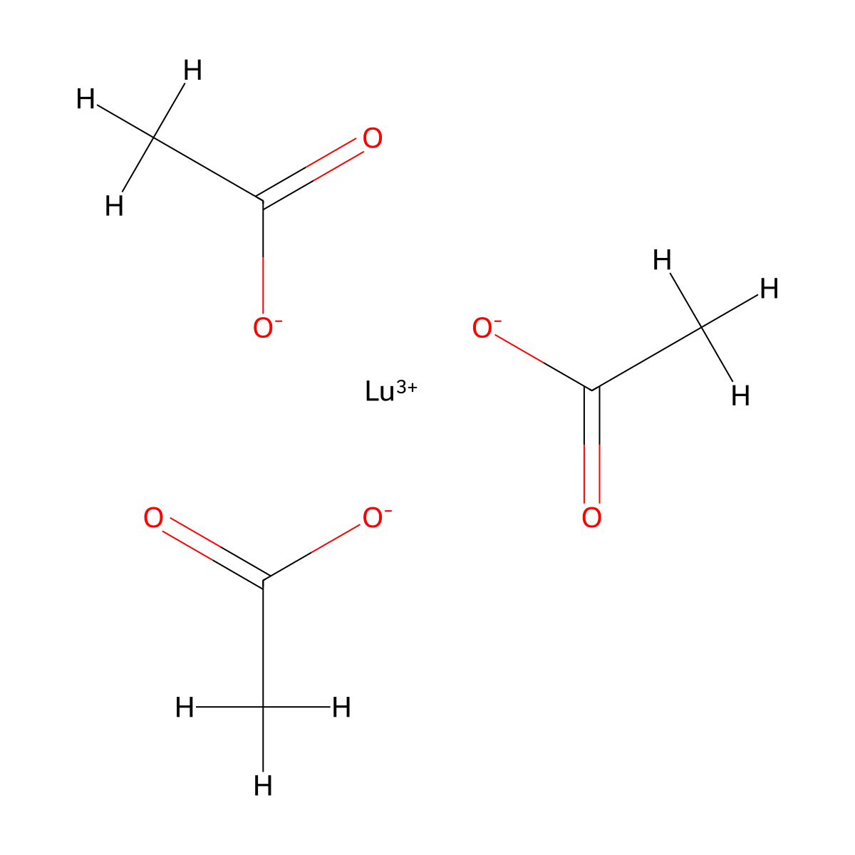 Acetic acid, lutetium(3+) salt (3:1) molecular structure, CAS 18779-08-3