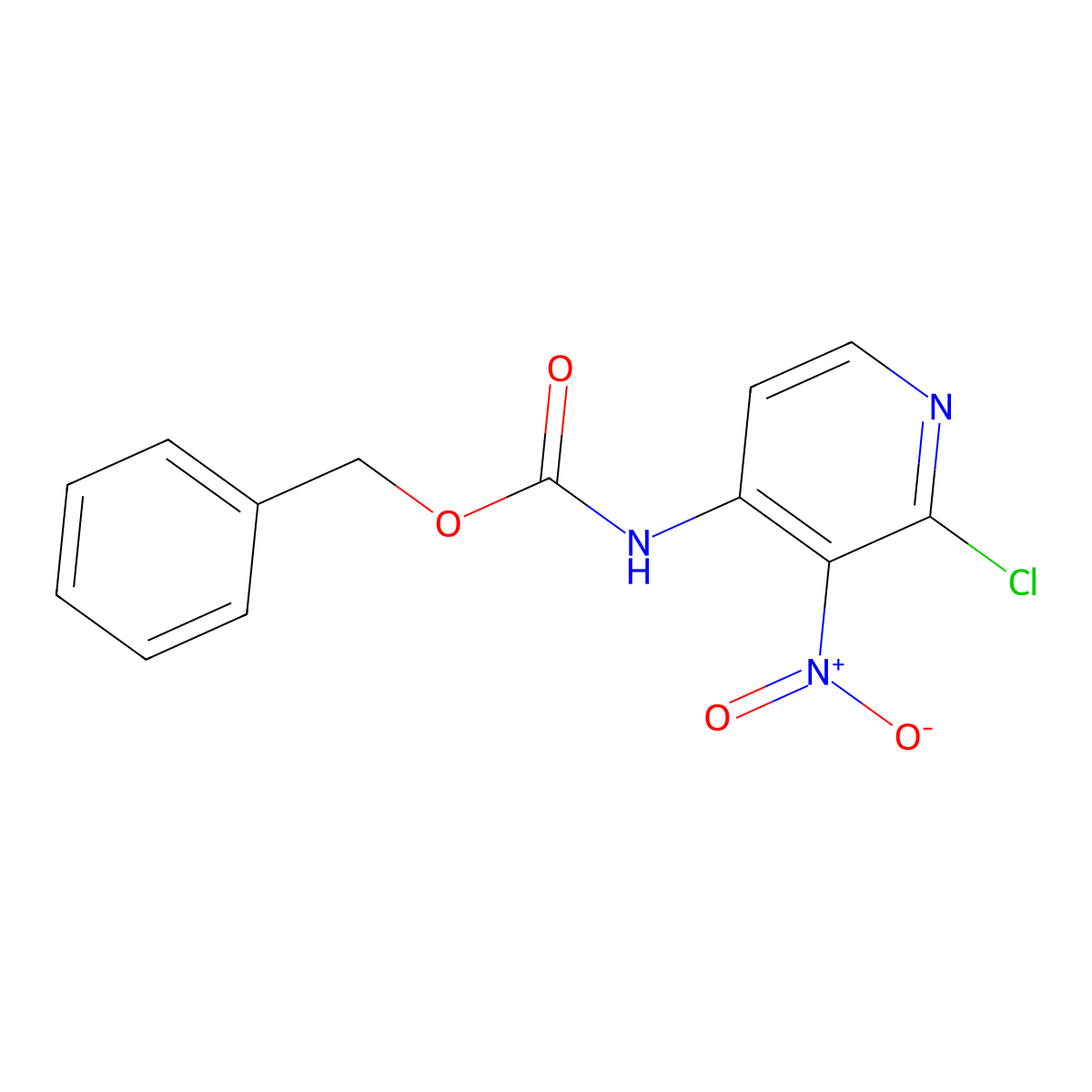 benzyl N-(2-chloro-3-nitropyridin-4-yl)carbamate molecular structure, CAS 1877904-04-5