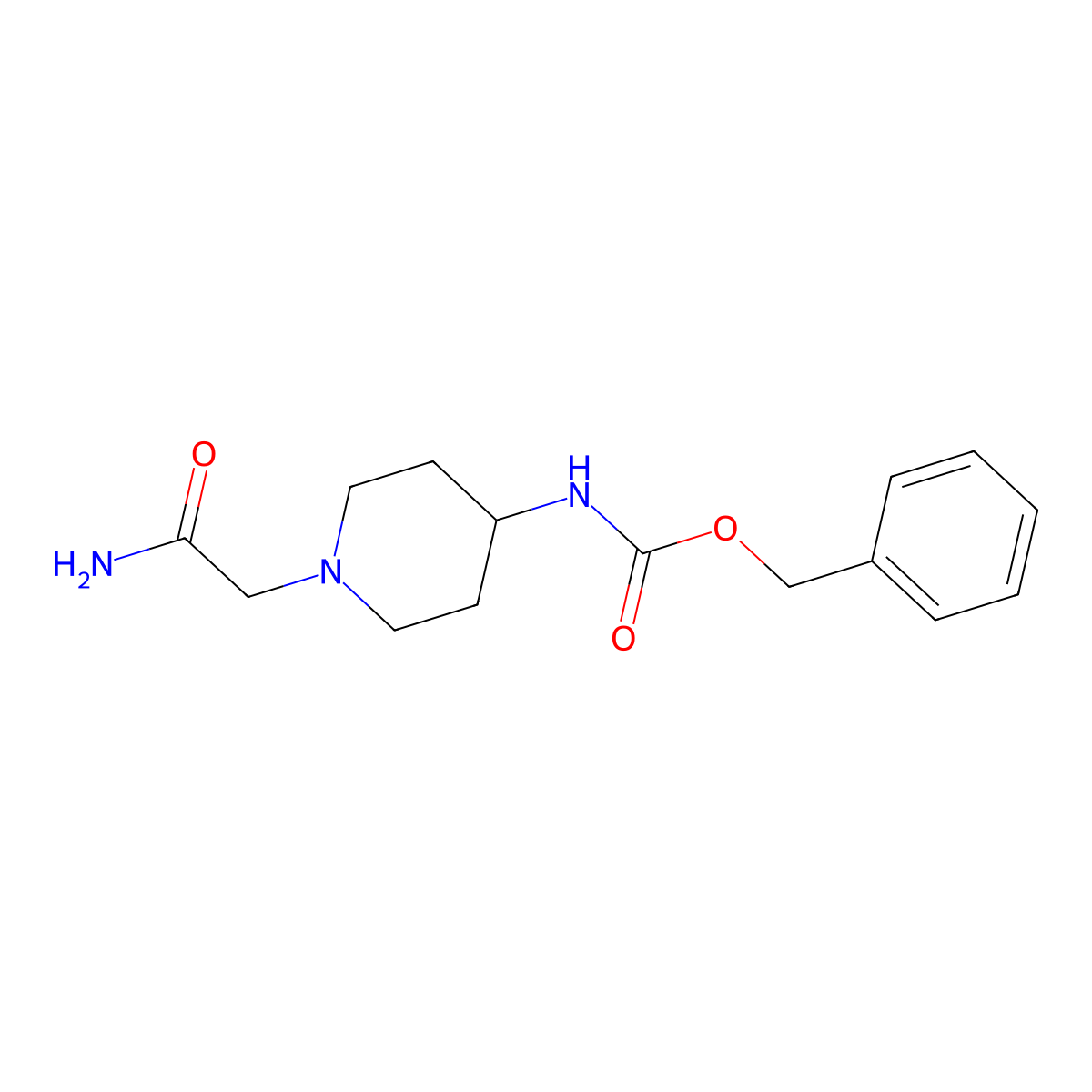 benzyl N-[1-(carbamoylmethyl)piperidin-4-yl]carbamate molecular structure, CAS 1877904-95-4