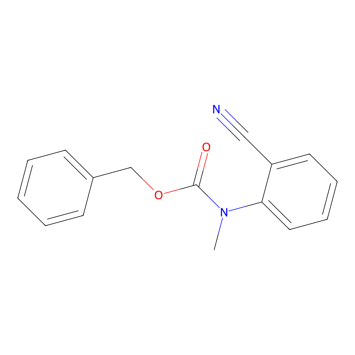 benzyl N-(2-cyanophenyl)-N-methylcarbamate molecular structure, CAS 1877907-96-4