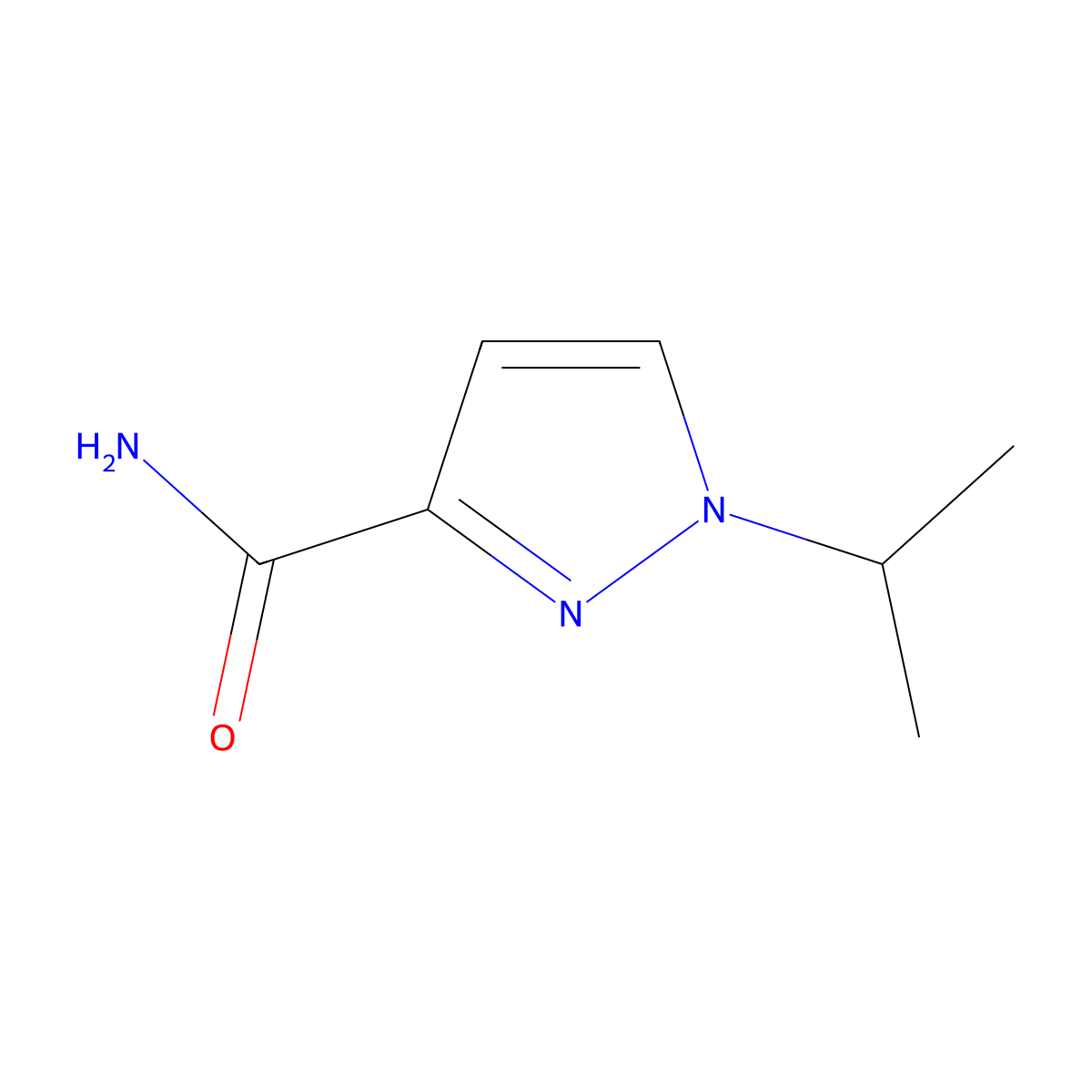 1-Isopropyl-1H-pyrazole-3-carboxamide molecular structure, CAS 1877913-92-2