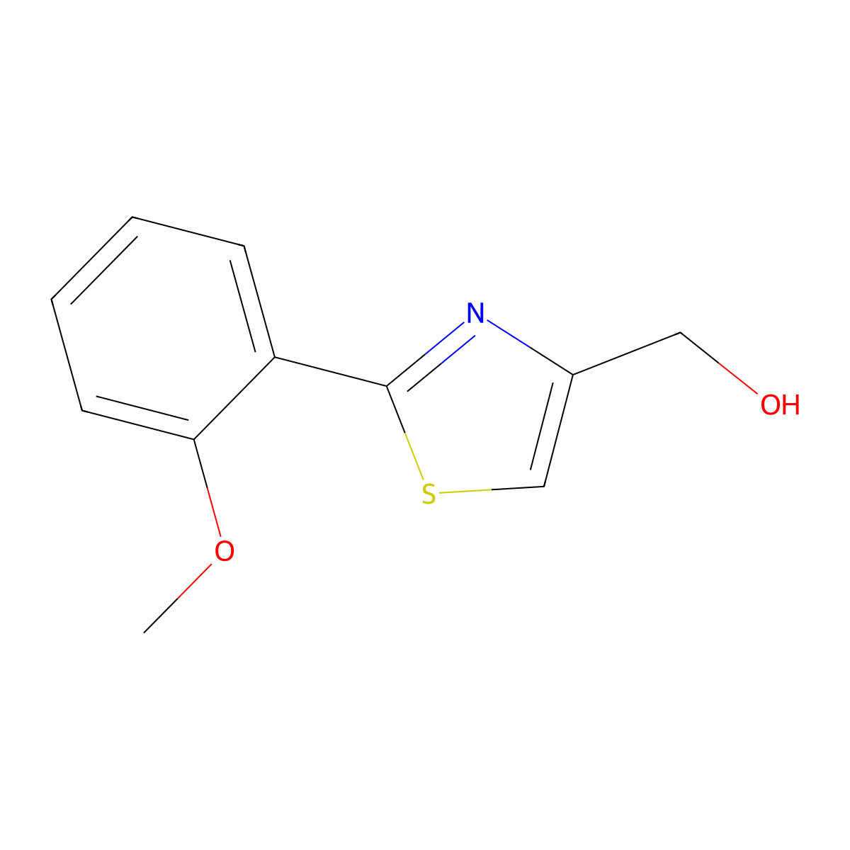 (2-(2-Methoxyphenyl)thiazol-4-yl)methanol molecular structure, CAS 187793-07-3