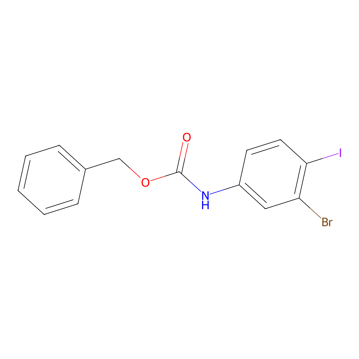 benzyl N-(3-bromo-4-iodophenyl)carbamate molecular structure, CAS 1877948-89-4