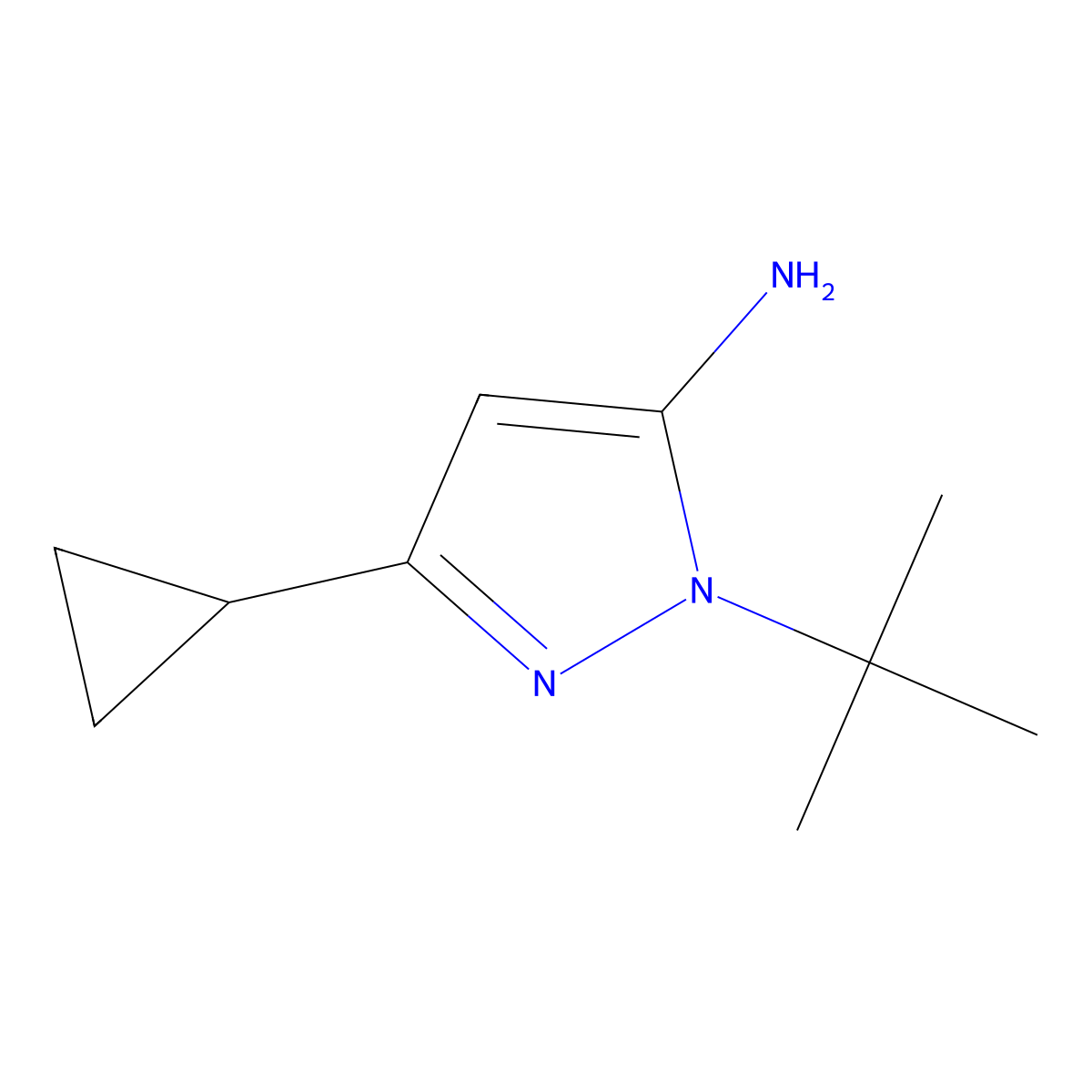 1-tert-butyl-3-cyclopropyl-1H-pyrazol-5-amine molecular structure, CAS 187795-43-3