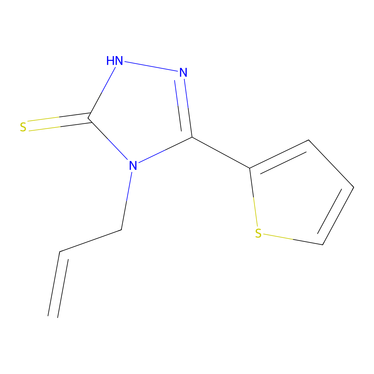 4-(Prop-2-en-1-yl)-5-(thiophen-2-yl)-2,4-dihydro-3H-1,2,4-triazole-3-thione molecular structure, CAS 187795-50-2