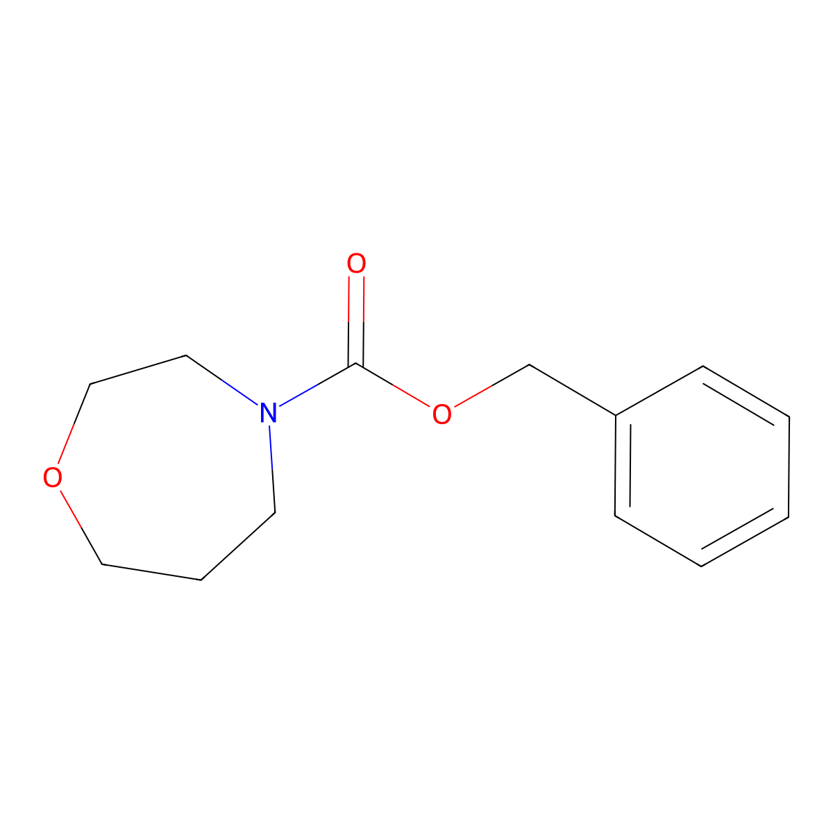 Benzyl 1,4-oxazepane-4-carboxylate molecular structure, CAS 1877950-30-5