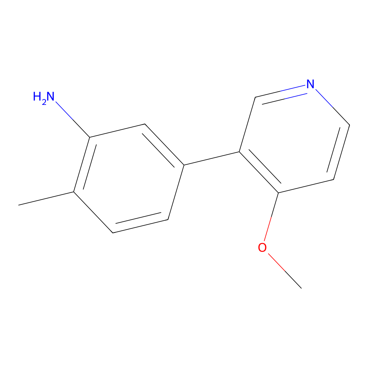 5-(4-Methoxy-3-pyridinyl)-2-methylbenzenamine molecular structure, CAS 1877953-47-3