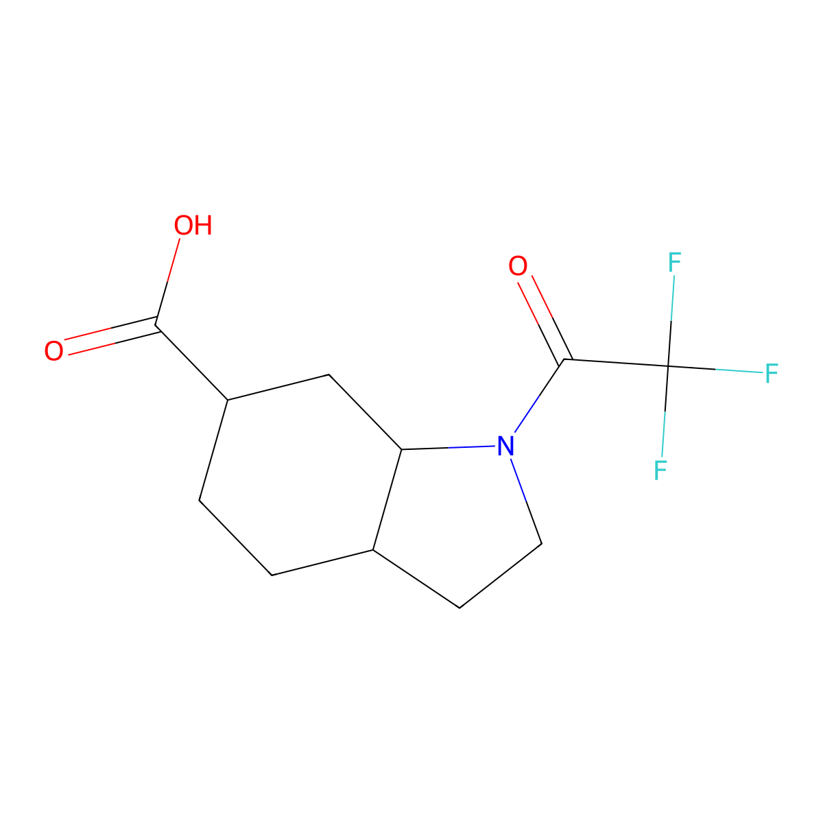 1-(trifluoroacetyl)-octahydro-1H-indole-6-carboxylic acid molecular structure, CAS 1877961-25-5