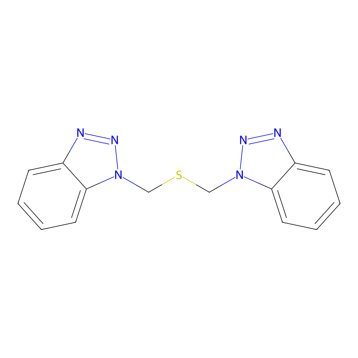 1-{[(1H-1,2,3-benzotriazol-1-ylmethyl)sulfanyl]methyl}-1H-1,2,3-benzotriazole molecular structure, CAS 187798-49-8