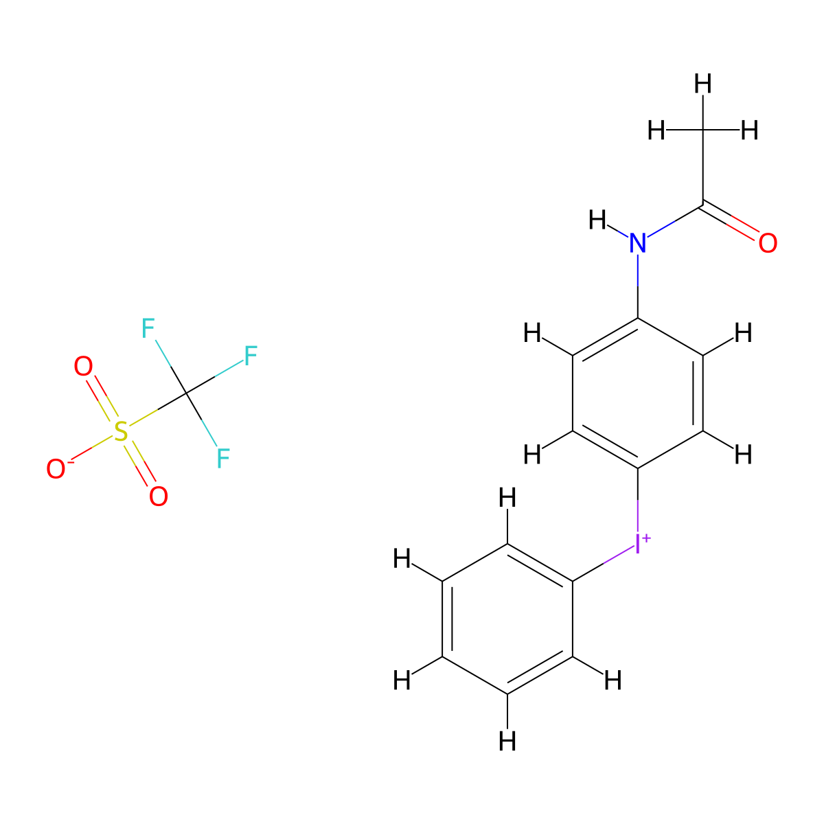 (4-Acetoaminophenyl)(phenyl)iodonium triflate molecular structure, CAS 187799-22-0