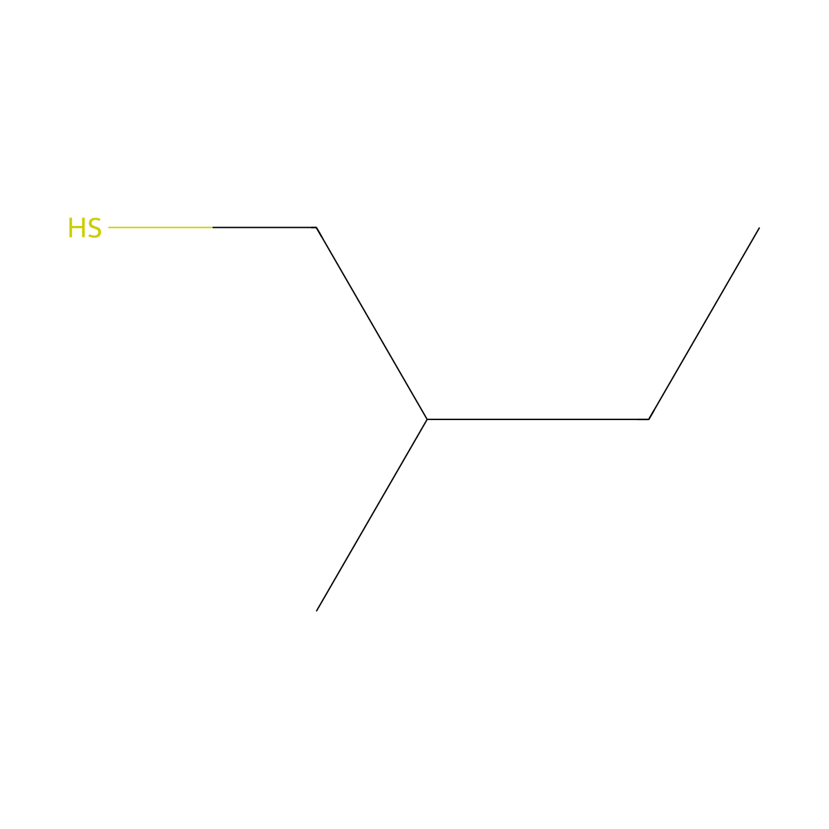 2-Methyl-1-butanethiol molecular structure, CAS 1878-18-8