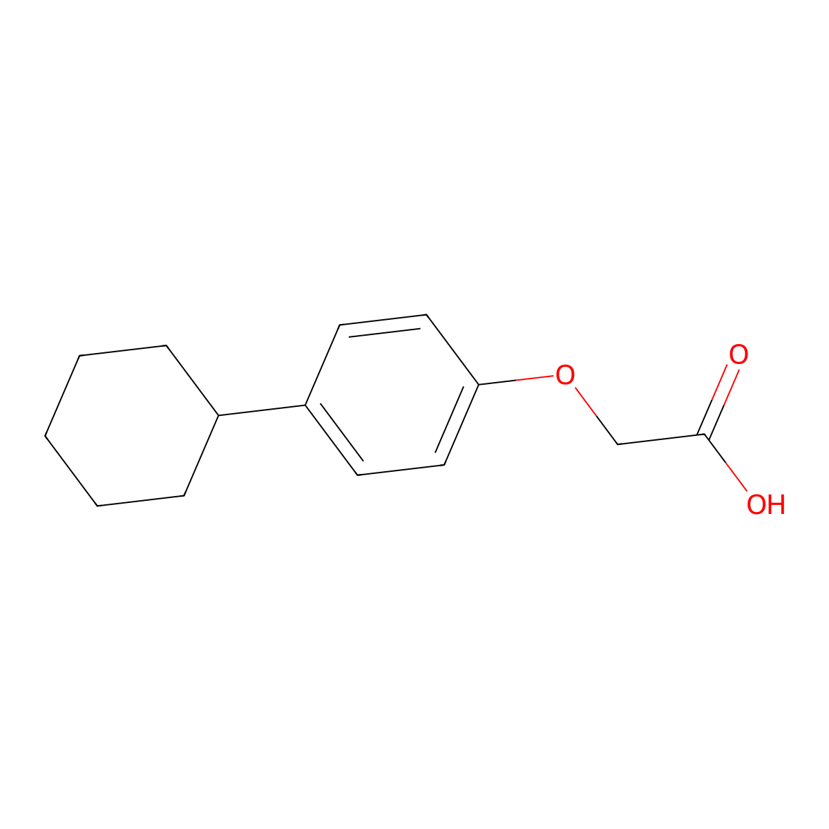 (4-Cyclohexylphenoxy)acetic acid molecular structure, CAS 1878-56-4
