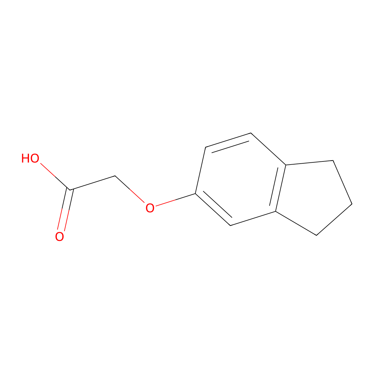 Acetic acid, ((2,3-dihydro-1H-inden-5-yl)oxy)- molecular structure, CAS 1878-58-6