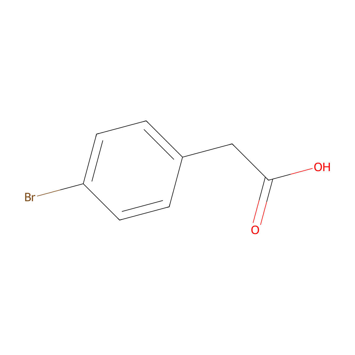 Benzeneacetic acid, 4-bromo- molecular structure, CAS 1878-68-8
