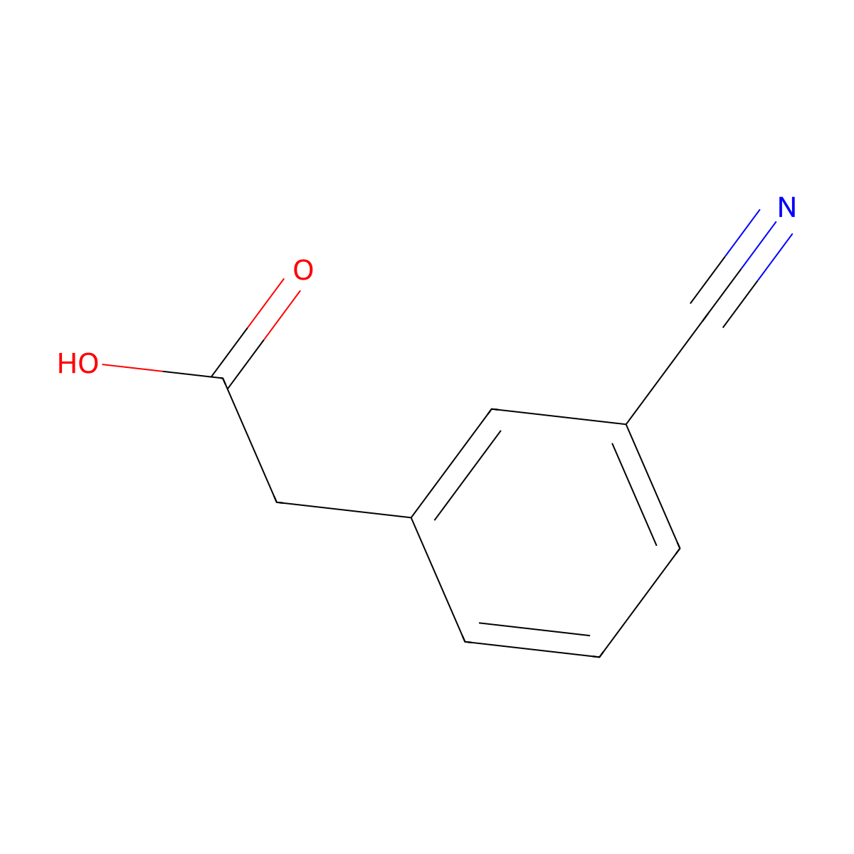 2-(3-Cyanophenyl)acetic acid molecular structure, CAS 1878-71-3