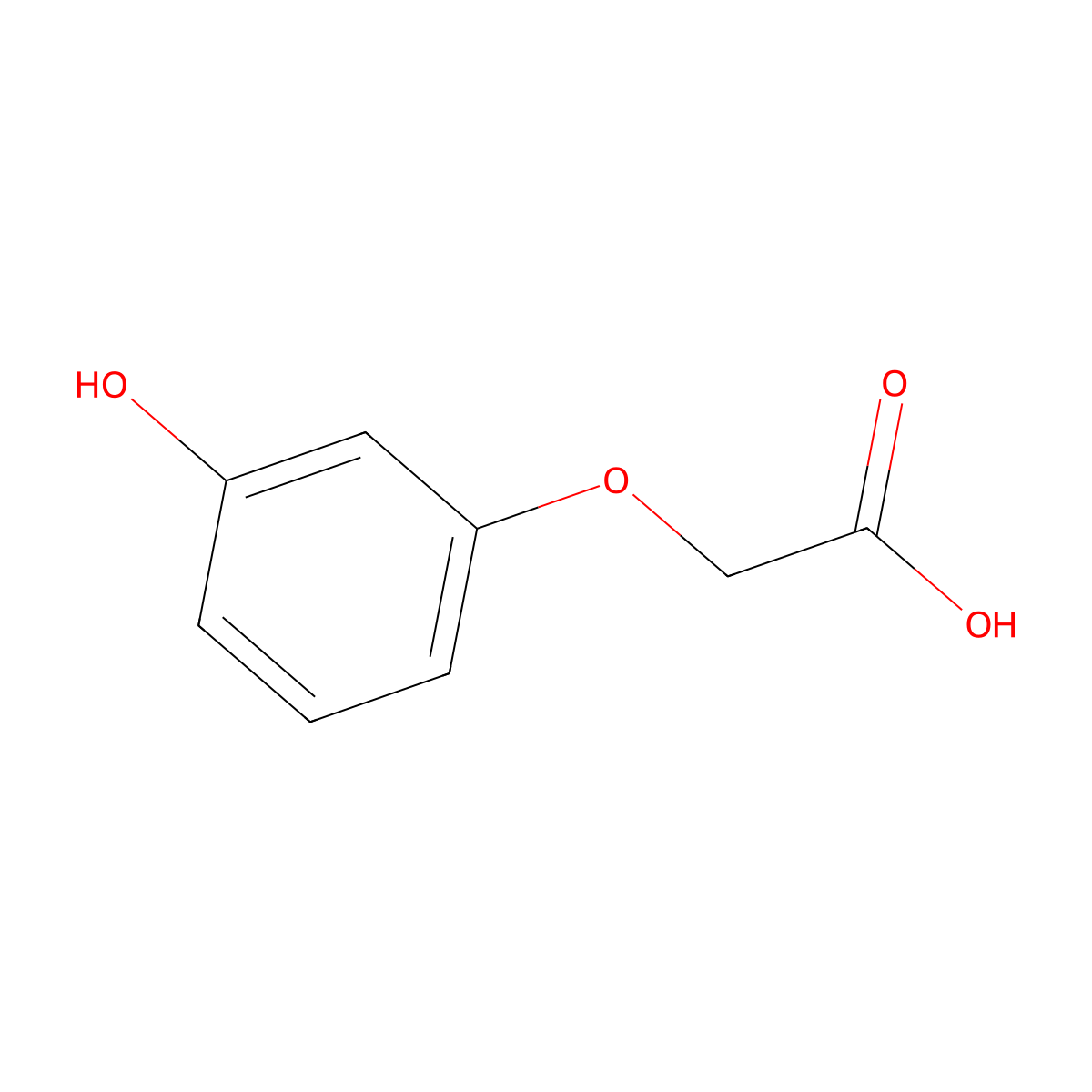 M-Hydroxyphenoxyacetic acid molecular structure, CAS 1878-83-7